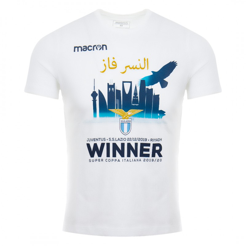 t-shirt bianca celebrativa super coppa ss lazio MACRON - 1