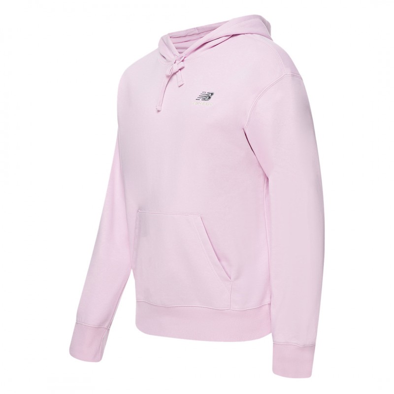 felpa unisex french terry con cappuccio rosa new balance NEW BALANCE - 1