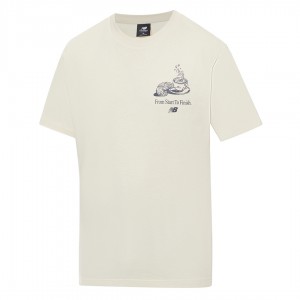 new balance white cotton cafe java t-shirt NEW BALANCE - 1