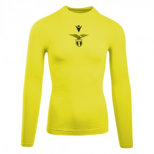 ss lazio away yellow fluo 2019/2020 compression goalkeeper jumper MACRON - 1