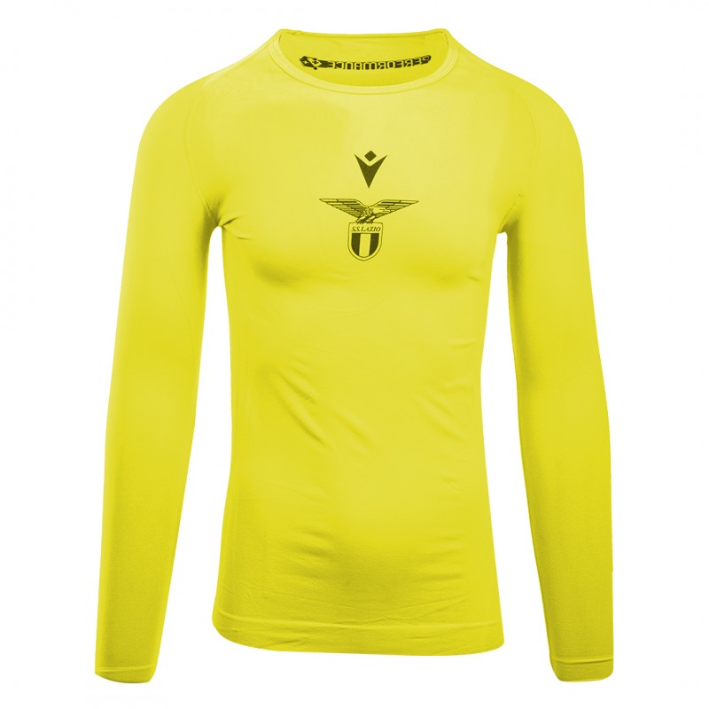 maglia a compressione away ml ss lazio giallo fluo 2019/2020 MACRON - 1