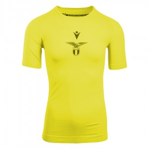 maglia a compressione away manica corta ss lazio giallo fluo 2019/2020 MACRON - 1