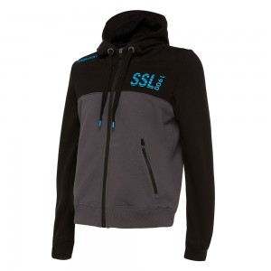 SS LAZIO FELPA FULL ZIP CON CAPPUCCIO NERA BAMBINO 2018/2019 MACRON - 1