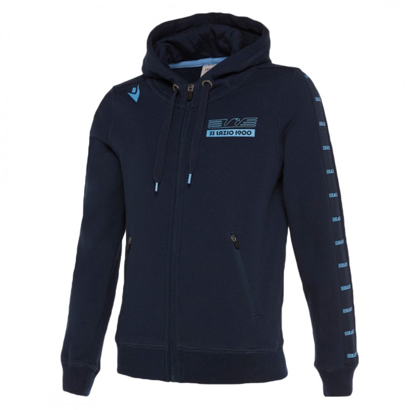 ss lazio blue child degarated full zipper hooded sweatshirt MACRON - 1