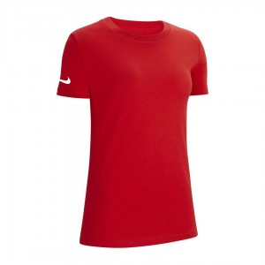 women's red nike swoosh t-shirt on sleeve NIKE - 1