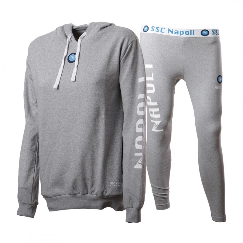 tuta homewear pigiama donna grigia con cappuccio ssc napoli Homewear s.r.l. - 1