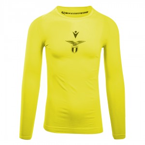 maglia a compressione away ml ss lazio giallo fluo 2019/2020 MACRON - 1