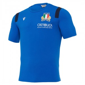 maglia travel rugby fir italia bambino blu royal 2020/2021 MACRON - 1